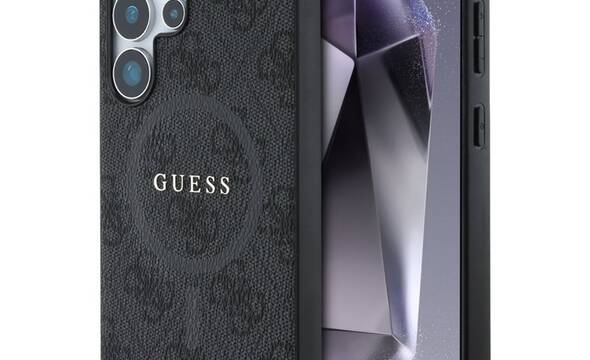 Guess Leather 4G Colored Ring Classic Logo MagSafe - Etui do Samsung Galaxy S25 Ultra (czarny) - zdjęcie 1