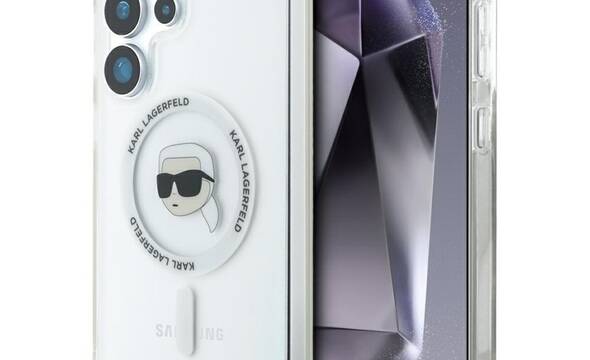 Karl Lagerfeld Button Karl Head Printed Logo MagSafe - Etui Samsung Galaxy S25 Ultra (biały) - zdjęcie 1