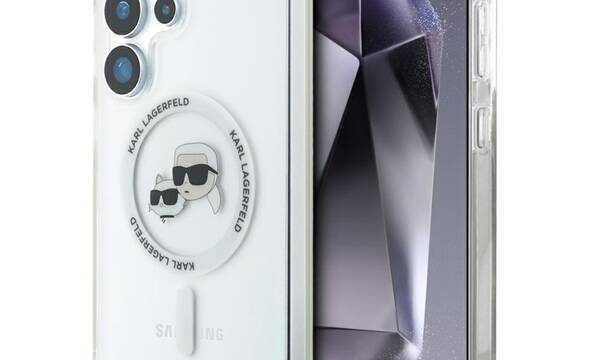 Karl Lagerfeld Button Karl & Choupette Heads Printed Logo MagSafe - Etui Samsung Galaxy S25 Ultra (biały) - zdjęcie 1