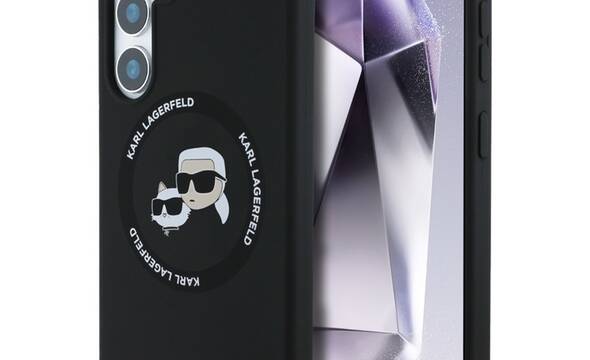 Karl Lagerfeld Silicone Double Heads And Circle MagSafe - Etui Samsung Galaxy S25 (czarny) - zdjęcie 1
