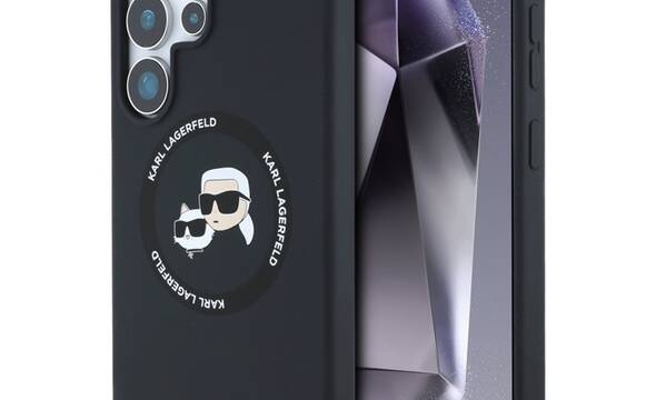 Karl Lagerfeld Silicone Double Heads And Circle MagSafe - Etui Samsung Galaxy S25 Ultra (czarny) - zdjęcie 1
