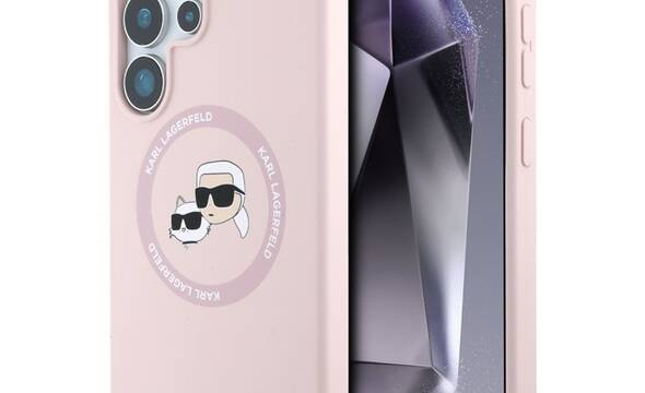 Karl Lagerfeld Silicone Double Heads And Circle MagSafe - Etui Samsung Galaxy S25 Ultra (różowy) - zdjęcie 1