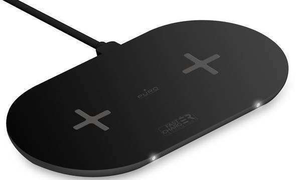 PURO Fast Wireless Dual Dock - Bezprzewodowa ładowarka indukcyjna Qi do iPhone i Android, 2x10 W (czarny) - zdjęcie 2