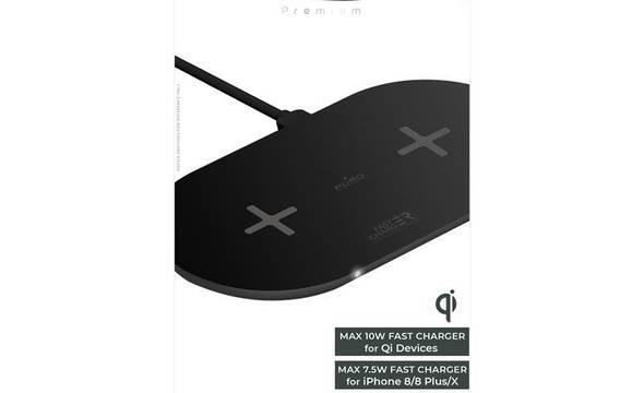 PURO Fast Wireless Dual Dock - Bezprzewodowa ładowarka indukcyjna Qi do iPhone i Android, 2x10 W (czarny) - zdjęcie 5