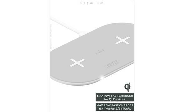 PURO Fast Wireless Dual Dock - Bezprzewodowa ładowarka indukcyjna Qi do iPhone i Android, 2x10 W (biały) - zdjęcie 5