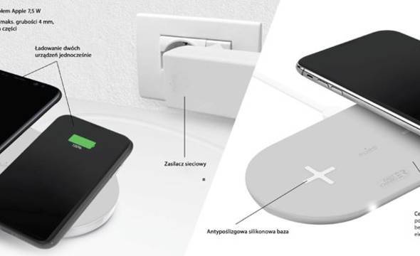 PURO Fast Wireless Dual Dock - Bezprzewodowa ładowarka indukcyjna Qi do iPhone i Android, 2x10 W (czarny) - zdjęcie 6