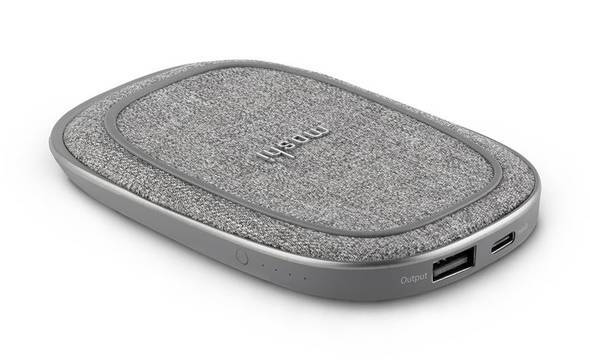 Moshi Porto Q Wireless Portable Battery - Power Bank 5000 mAh z ładowaniem indukcyjnym Qi do iPhone i Android, 5 W (Nordic Gray) - zdjęcie 3