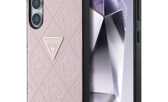 Guess Hot Stamp 4G Pattern Triangle Metal Logo - Etui do Samsung Galaxy S25 (różowy) - zdjęcie 1