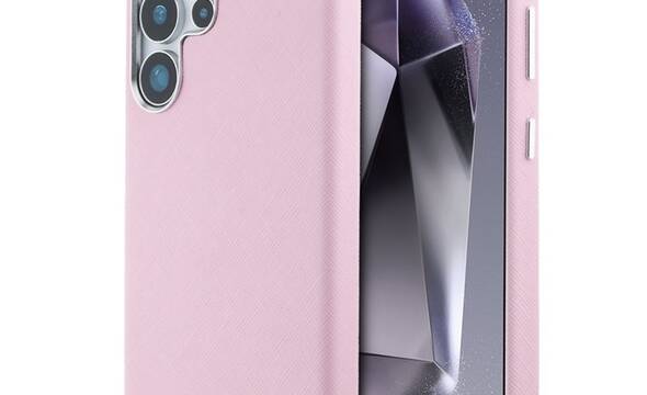 Karl Lagerfeld Saffiano Full Wrapped Elongated Metal Logo MagSafe - Etui do Samsung Galaxy S25 Ultra (różowy) - zdjęcie 1