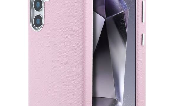 Karl Lagerfeld Saffiano Full Wrapped Elongated Metal Logo MagSafe - Etui do Samsung Galaxy S25 (różowy) - zdjęcie 1