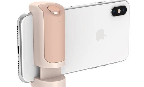 Just Mobile ShutterGrip - Uchwyt foto ze spustem migawki Bluetooth dla iOS/Android (Gold) - zdjęcie 1