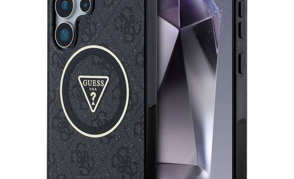 Guess 4G Glitter Triangle Buttons MagSafe - Etui do Samsung Galaxy S25 Ultra (czarny) - zdjęcie 1