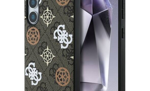 Guess 4G Printed Colored Peony Pattern MagSafe - Etui do Samsung Galaxy S25 (bršzowy) - zdjęcie 1