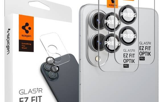 Spigen Optik Pro GLAS.TR EZ Fit Camera Protector 2-Pack - Szkło ochronne na obiektyw do Samsung Galaxy S25 Edge (2 szt)(Czarny) - zdjęcie 1