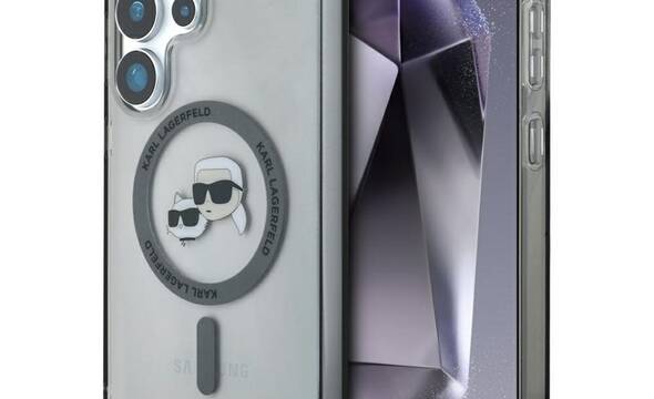 Karl Lagerfeld Button Karl & Choupette Heads Printed Logo MagSafe - Etui Samsung Galaxy S25 Ultra (czarny) - zdjęcie 1