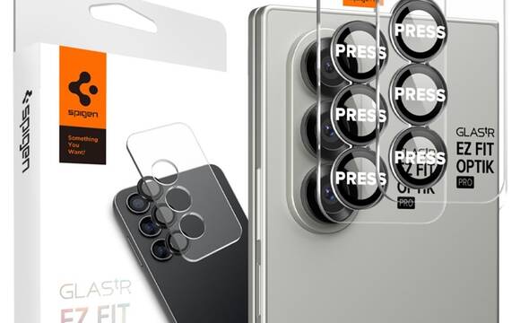 Spigen Optik Pro HD GLAS.TR EZ Fit Camera Protector 2-Pack - Szkło ochronne na obiektyw do Samsung Galaxy Z Fold 7 (2 szt)(Czarny) - zdjęcie 1