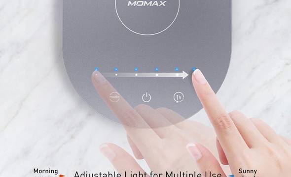 Momax Q.Led Desk Lamp - Ściemnialna lampa LED na biurko + ładowarka indukcyjna Qi do iPhone i Android, 10 W (Gray) - zdjęcie 6