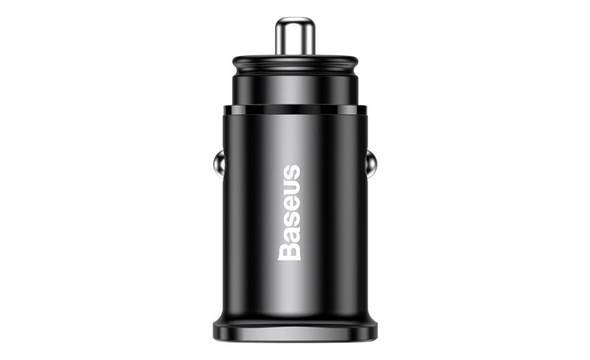 Baseus Square - Ładowarka samochodowa USB-A QC 4.0 + USB-C PD 3.0, 30 W (czarny) - zdjęcie 1