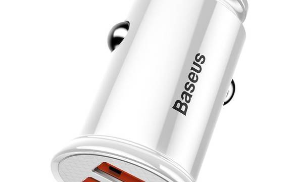 Baseus Circular - Ładowarka samochodowa 2 x USB QC 3.0, 30 W (biały) - zdjęcie 9