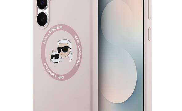 Karl Lagerfeld Silicone Karl & Choupette Heads MagSafe - Etui Samsung Galaxy S25 FE (różowy) - zdjęcie 1