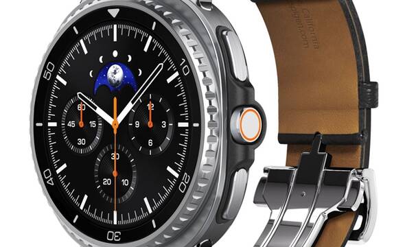 Spigen Enzo - Pasek z naturalnej skóry do Samsung Galaxy Watch 8 / 8 Classic 40 / 44 / 46 mm (Black) - zdjęcie 1