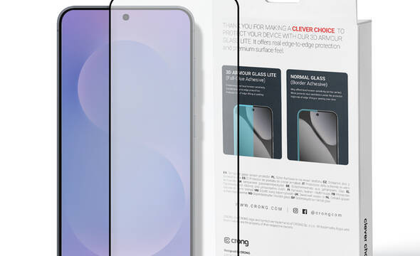 Crong 3D Armour Glass Lite - Hartowane szkło Full Glue do Samsung Galaxy S25 - zdjęcie 1