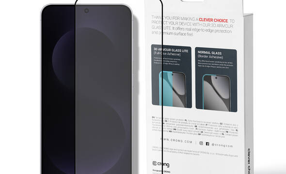 Crong 3D Armour Glass Lite - Hartowane szkło Full Glue do Samsung Galaxy A36 / A37 / A56 / A57 / S24 FE / S25 FE - zdjęcie 1