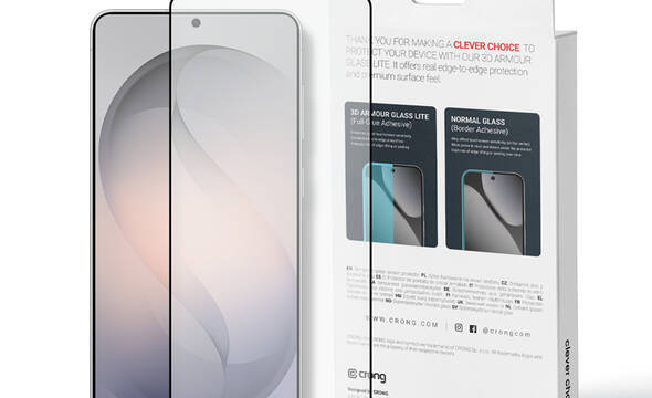 Crong 3D Armour Glass Lite - Hartowane szkło Full Glue do Samsung Galaxy S26 - zdjęcie 1