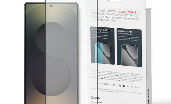 Crong 3D Armour Glass Lite - Hartowane szkło Full Glue do Samsung Galaxy S25 Ultra - zdjęcie 1