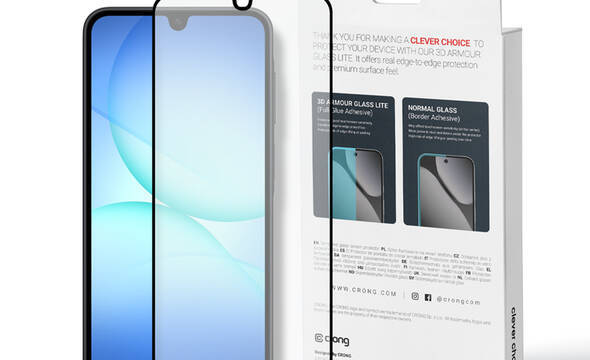 Crong 3D Armour Glass Lite - Hartowane szkło Full Glue do Samsung Galaxy A16 / A17 / A26 - zdjęcie 1