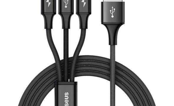 Baseus Rapid - Kabel połączeniowy 3w1, 2 x Lightning + USB + micro USB, 1.2 m (czarny) - zdjęcie 1