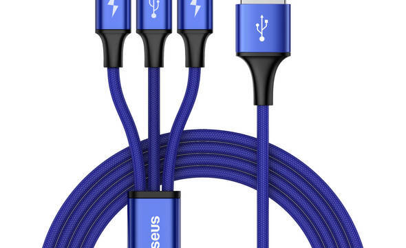 Baseus Rapid - Kabel połączeniowy 3w1, 2 x Lightning + USB + micro USB, 1.2 m (granatowy) - zdjęcie 1