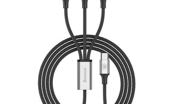 Baseus Rapid - Kabel połączeniowy 3w1, Lightning + USB-C + micro USB, 1.2 m (srebrny/czarny) - zdjęcie 1