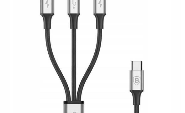 Baseus Rapid - Kabel połączeniowy 3w1, Lightning + USB-C + micro USB, 1.2 m (srebrny/czarny) - zdjęcie 6