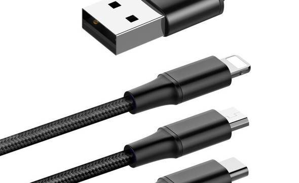 Baseus Rapid - Kabel połączeniowy 3w1, Lightning + USB-C + micro USB, 1.2 m (srebrny/czarny) - zdjęcie 11