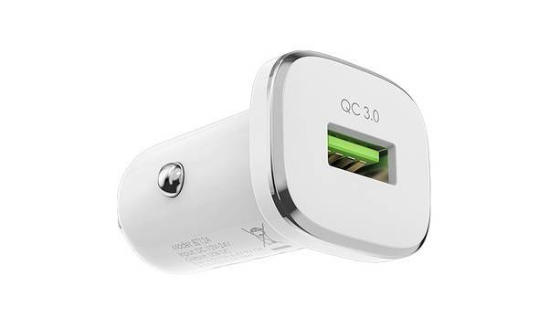 Borofone - ładowarka samochodowa USB z QC3.0, biały - zdjęcie 1