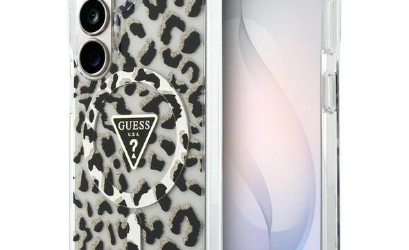 Guess IML Leopard Print Triangle MagSafe - Etui Samsung Galaxy S26 (czarny) - zdjęcie 1