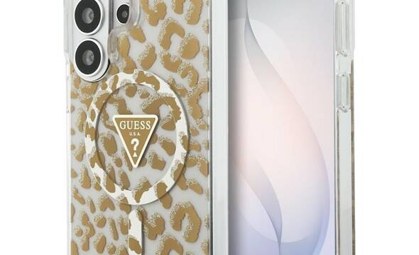 Guess IML Leopard Print Triangle MagSafe - Etui Samsung Galaxy S26 Ultra (bršzowy) - zdjęcie 1