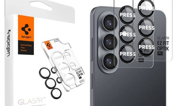 Spigen Optik Pro HD GLAS.TR EZ Fit Camera Protector 2-Pack - Szkło ochronne na obiektyw do Samsung Galaxy S26 (2 szt)(Czarny) - zdjęcie 1