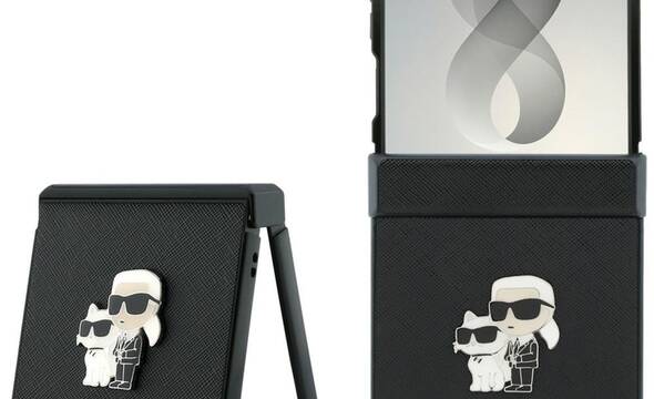 Karl Lagerfeld Karl & Choupette Saffiano Pins - Etui Samsung Galaxy Z Flip 8 (czarny) - zdjęcie 1