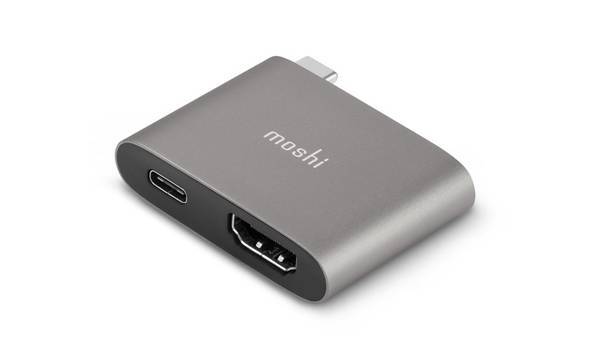 Moshi USB-C Adapter - Przejściówka do HDMI 4K i HDR z obsługą ładowania Power Delivery 60W (Titanium Gray) - zdjęcie 1